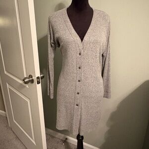 Fifteen Twenty Gray Button-Up long raw hem Cardigan